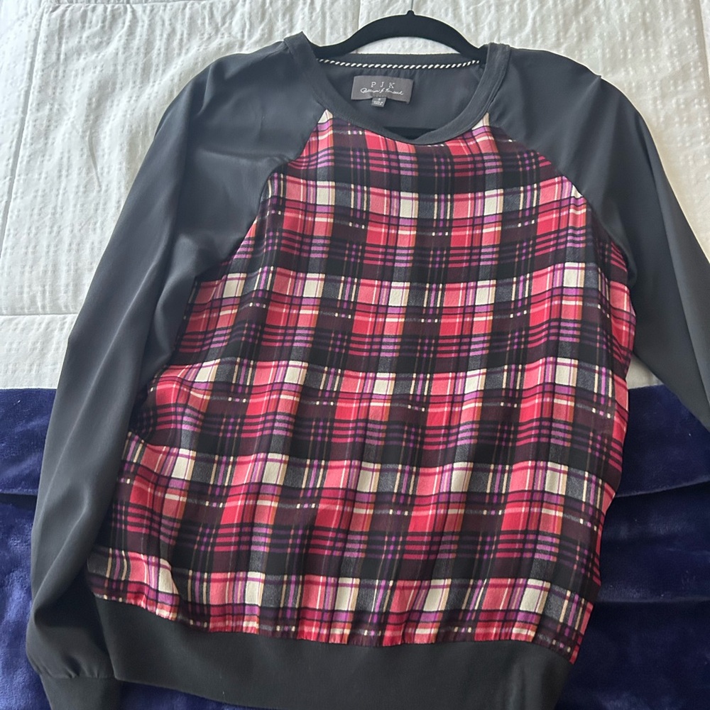 PJK Silk Shirt with Band (Size Small)